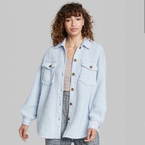 Baby Blue Sherpa Shacket